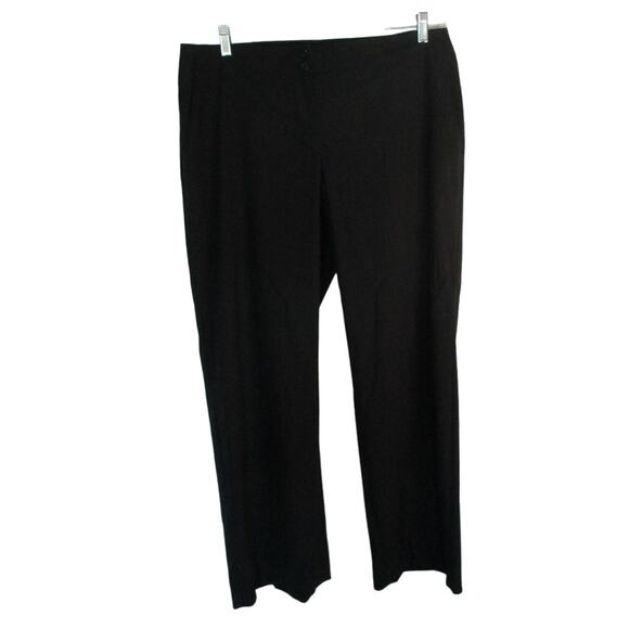 Chico's Women's Black Mid Rise Wide Straight Led Zip Front Dress Pants Size 16 - Picture 1 of 8